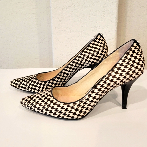 MICHAEL KORS WOMEN'S DOROTHY FLEX PUMP CALF HAIR HOUNDSTOOTH HEELS SIZE 8.5 - Picture 5 of 11